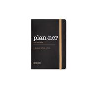 Letts of London Eco Writers Agenda semainier 2026 avec mots Format A6 Noir 26-082287