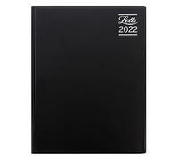 Letts of London Rhino Agenda 2022 semainier avec rendez-vous Noir Format A4 22-TR3ZABK