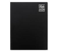 Letts of London Rhino TR3ZABK Agenda semainier 2026 avec rendez-vous Noir Format A4