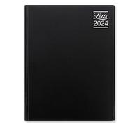Letts Rhino Agenda 2024 - Format A4 un jour par page avec rendez-vous - Noir