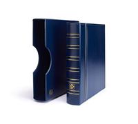 Leuchtturm 301687 Münzalbum Grande - Reliure à Anneaux à Personnaliser au Design Classique - Cassette de Protection Incluse - Bleu