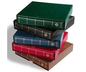 Leuchtturm 321241 Reliure à Anneaux Excellent pour Collectionner Les Timbres, avec étui de Protection, Bleu