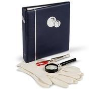 Leuchtturm 347925 Kit de démarrage 4 pièces - Album numismatique Numis y Compris 5 Pochettes, loupe à Manche, Gants à Monnaie et pincette à Monnaie