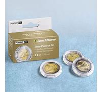 Leuchtturm 365347 Capsules pour pièces de Monnaie Ultra - 40 pièces pour pièces de 10 Euros - enveloppe Transparente et Claire pour pièce de Collection de 28,75 mm