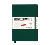 LEUCHTTURM1917 367560 Agenda mensuel et carnet de notes - Composition (B5) - 2024-16 mois - Couverture souple - Vert forêt - En allemand