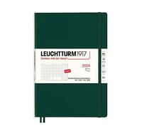 LEUCHTTURM1917 367561 Agenda mensuel avec carnet, couverture souple, composition (B5) 2024, 16 mois, vert forêt, anglais