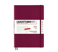 LEUCHTTURM1917 367566 - Agenda mensuel et carnet de notes - Composition (B5) - 2024-16 mois - Couverture souple - Port Red - En allemand