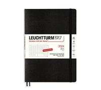 LEUCHTTURM1917 367570 Composition (B5) 2024 Agenda mensuel et carnet 16 mois Couverture souple Noir Allemand