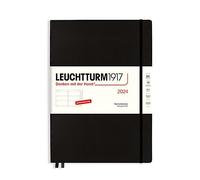 LEUCHTTURM1917 367605 Agenda semainier Master (A4+) 2024, avec carnet supplémentaire pour adresses et anniversaires pour adresses et anniversaires, noir, allemand, 12 mois