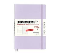 LEUCHTTURM1917 367771 Agenda semainier et bloc-notes 2024, format moyen (A5), couverture souple, violet, en allemand, 12 mois