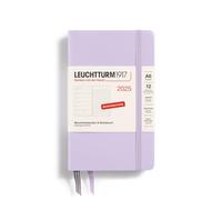 LEUCHTTURM1917 370498 Agenda semainier et bloc-notes 2025 de poche A6, couverture rigide, planificateur 12 mois, 80 g, ligné, violet