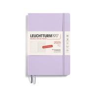 LEUCHTTURM1917 370507 Agenda semainier et bloc-notes 2025, format moyen (A5), couverture souple, violet, en allemand