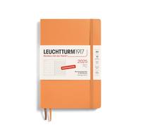 LEUCHTTURM1917 370510 Agenda semainier et bloc-notes 2025, format moyen (A5), couverture souple, abricot, en allemand