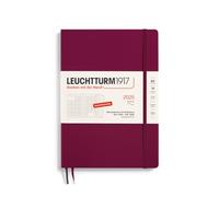 LEUCHTTURM1917 370603 Agenda mensuel et carnet de notes 2025, Composition B5, couverture souple, 16 mois, 80 g, ligné, rouge Port