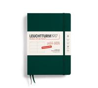 LEUCHTTURM1917 370629 Agenda semainier 2025 Format moyen A5 Couverture rigide Planificateur 18 mois 80 g ligné Vert forêt