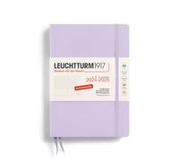 LEUCHTTURM1917 370633 Agenda semainier académique 2025, format A5, couverture rigide, 18 mois, 80 g, ligné, violet