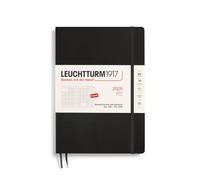 LEUCHTTURM1917 370706 Agenda mensuel et carnet de notes 2025, Composition B5, couverture souple, 16 mois, ligné, noir, anglais