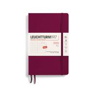 LEUCHTTURM1917 370804 Paperback B6+ Agenda mensuel et bloc-notes 2025 avec couverture souple 16 mois ligné Rouge Port en anglais