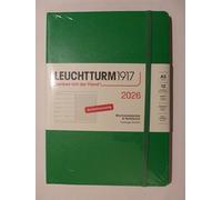 LEUCHTTURM1917 372476 - Agenda semainier et bloc-notes 2026 - Format moyen (A5) - 12 mois - Motif feuille de printemps - En allemand