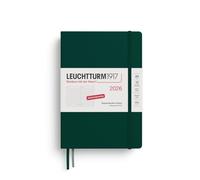 LEUCHTTURM1917 372602 Agenda journalier 2026, à pois, moyen (A5), 12 mois, vert forêt, en allemand