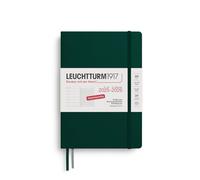 LEUCHTTURM1917 372619 Calendrier hebdomadaire et carnet de notes moyen (A5) 2026 18 mois 07.2025-12.2026, couverture rigide Vert forêt allemande