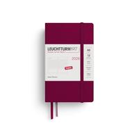 LEUCHTTURM1917 372779 Agenda journalier de poche 2026, format A6, rouge port en anglais