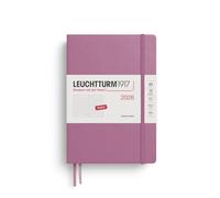 LEUCHTTURM1917 372781 Agenda journalier 2026 à pois, format moyen (A5), rose poussiéreuse, en anglais
