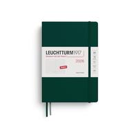 LEUCHTTURM1917 372783 Agenda journalier 2026, à pois, moyen (A5), vert forêt, en anglais