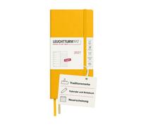 LEUCHTTURM1917 Agenda hebdomadaire 2027 à pois (B6+ x A6) avec carnet - Agenda semainier en anglais, tournesol, couverture rigide, 125 x 190 mm + 90 x 150 mm, janvier à décembre, vue hebdomadaire +