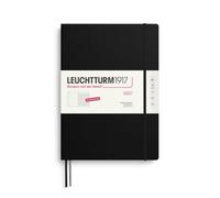 LEUCHTTURM1917 Agenda hebdomadaire 2027 A4+ (Master) avec carnet - Agenda semainier en allemand - Noir - Janvier à décembre 2027 - Vue d'ensemble hebdomadaire à gauche + page de note à droite