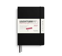 LEUCHTTURM1917 Agenda hebdomadaire 2027 - Format moyen (A5) - Allemand - Noir - 210 x 145 mm - Janvier à décembre (12 mois) - Vue d'ensemble hebdomadaire avec grille horaire 7:00-22:00 par colonne