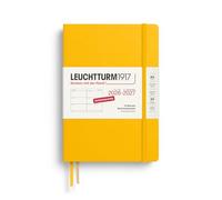 LEUCHTTURM1917 Agenda hebdomadaire 2027 Medium (A5) - Allemand, tournesol, couverture rigide, 145 x 210 mm, 18 mois - 07 2026-12.2027, 1 semaine par double page, papier 80 g/m² avec haute