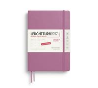 LEUCHTTURM1917 Agenda hebdomadaire 2027 moyen (A5) - Allemand, rose poussiéreux, couverture rigide, 145 x 210 mm, 12 mois - janvier à décembre 2027, 1 semaine par double page, papier 80 g/m² avec