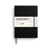 LEUCHTTURM1917 Agenda journalier 2027 A4+ (Master) - Allemand, noir, 225 x 315 mm, janvier à décembre (12 mois), 1 page par jour, grille horaire 7h00-22h00, couverture rigide, papier 100 g/m²