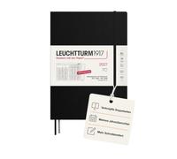 LEUCHTTURM1917 Agenda mensuel avec carnet 2027 Composition (B5) - Allemand, noir, couverture souple, 16 mois (01.11.2026-28.02.2028), 132 pages de notes à pois avec table des matières