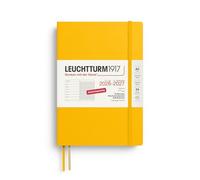 LEUCHTTURM1917 Agenda semainier 2027, format A5, avec carnet, ligné, en allemand, 18 mois, juillet 2026 à décembre 2027, tournesol, couverture souple, 210 x 145 mm, vue d'ensemble hebdomadaire à