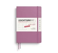 LEUCHTTURM1917 Agenda semainier 2027, moyen (A5), allemand, Dusty Rose, couverture rigide, 145 x 210 mm, 18 mois - 07. 2026-12.2027, 1 semaine par double page, papier 80 g/m² avec haute tolérance à