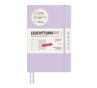 LEUCHTTURM1917 Agenda semainier & carnet 2027, A5, Couverture souple, Lilac | agenda et carnet en un, 144 pages, papier 80 g/m² sans acide, vacances scolaires, phases lunaires et Projektplan
