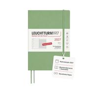 LEUCHTTURM1917 Agenda semainier & carnet 2027, A5, Couverture souple, Sage | vue hebdomadaire avec page de notes, sans acide, 2 marque-pages, poche extensible, pages perforées, 144 pages