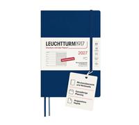 LEUCHTTURM1917 Agenda semainier & carnet 2027 A5, Marine | couverture souple, allemand avec vacances scolaires, 144 pages, sans acide, aperçu sur 3 ans, poche extensible