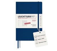 LEUCHTTURM1917 Agenda semainier & carnet 2027, Medium A5, Marine | couverture rigide, 144 pages, sans acide, vue hebdomadaire, page de notes, planificateur, vacances scolaires (Allemagne)