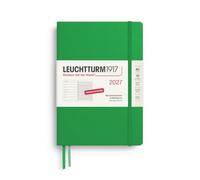 LEUCHTTURM1917 Calendrier hebdomadaire 2027 moyen (A5) avec carnet - Agenda en allemand, feuille de printemps, janvier à décembre 2027, aperçu hebdomadaire à gauche + page de notes à droite