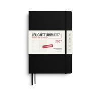 LEUCHTTURM1917 Calendrier semainier 2027 à pointillés moyen (A5) avec carnet - Agenda en allemand, noir, janvier à décembre 2027, semainier à gauche + page de notes à droite