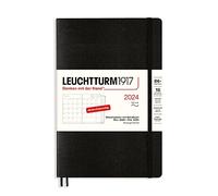 LEUCHTTURM1917 Paperback 367582 Carnet mensuel 2024 à couverture souple 16 mois Noir