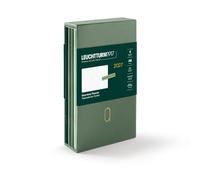 LEUCHTTURM1917 Quarterly Lot de 4 calendriers journaliers 2027 Pois Format A6 Couverture flexible (1 calendrier par trimestre) Shades of Green Aperçu du calendrier 2027 Planification 12 mois Phases de