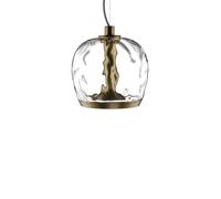 LEUCOS lampe à suspension AURELIA BOLD S 22 (2700K, effet d'eau transparent et laiton vintage - verre et métal)