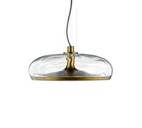 LEUCOS lampe à suspension AURELIA S 45 (2700K, effet d'eau transparent et laiton vintage - verre et métal)