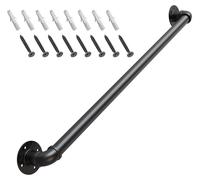 Leuning - Kit complet de rampe d'escalier en fer forgé, finition noire, longueur 90 cm