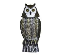 Leurre de Hibou pour Lutte Contre Oiseaux,Hibou Effaroucheur | Répulsif Pigeon avec Tête Rotative à 180 ° Effrayer, Hibou Statues Anti-Oiseaux Epouvantail pour Jardin Extérieur Cour Balcon