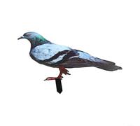 Leurre hibou réaliste avec tête mobile pour contrôle des oiseaux - Épouvantail de jardin résistant aux intempéries pour repousser pigeons, écureuils, lapins 38,1 cm (B)